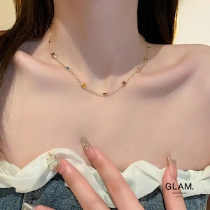 カラフルストーンネックレス