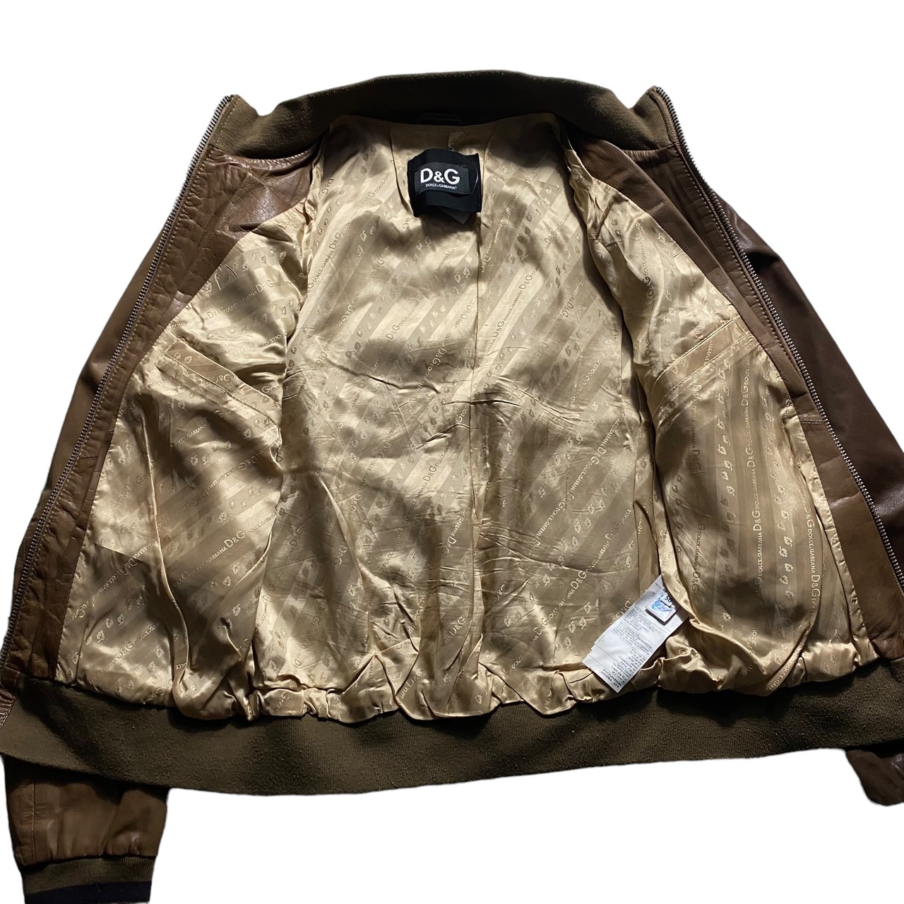 D&G gradation color leather riders jacket