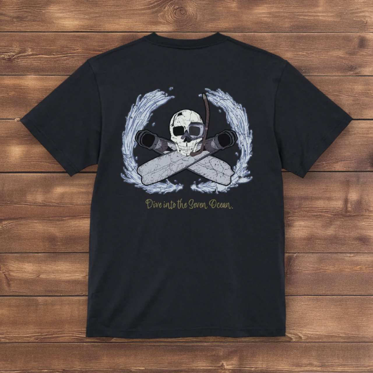 Flag of Diver-Tシャツ(ブラック) - 2