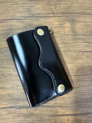 『受注製作』CK-162T 三つ折りミドルウォレット 国産コードバン使用