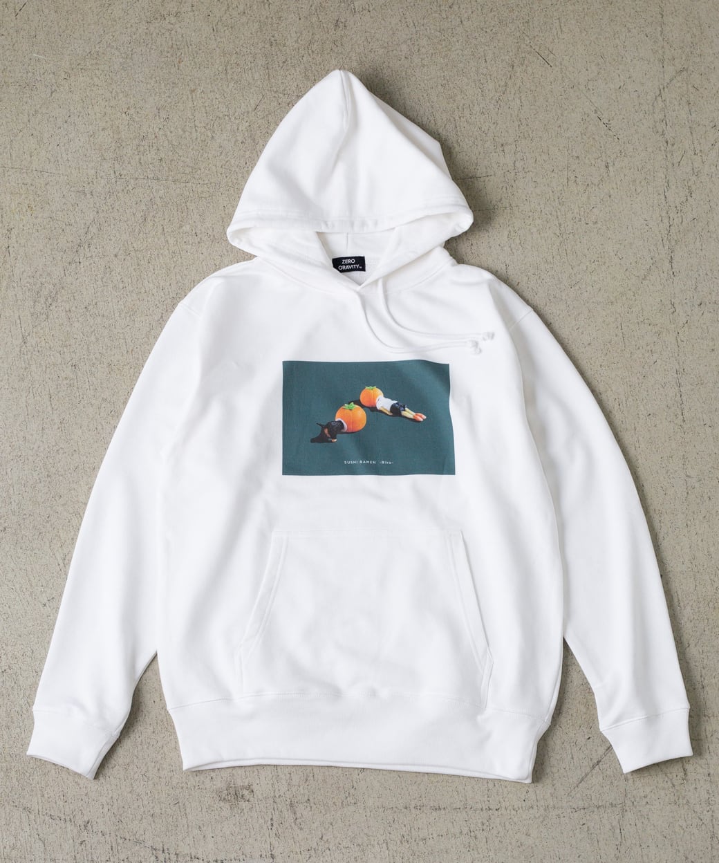 「みかん頭」GREEN PRINT HOODIE