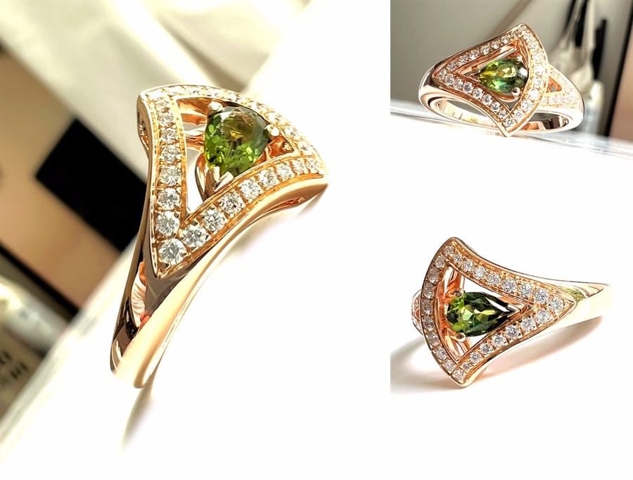 BVLGARI ブルガリ ディーヴァ ドリーム オープン リング K18PG パヴェ