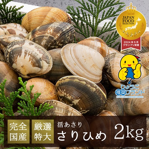 2026年3月24日（火）発送【さりひめ特大】完全国産活あさり2kg