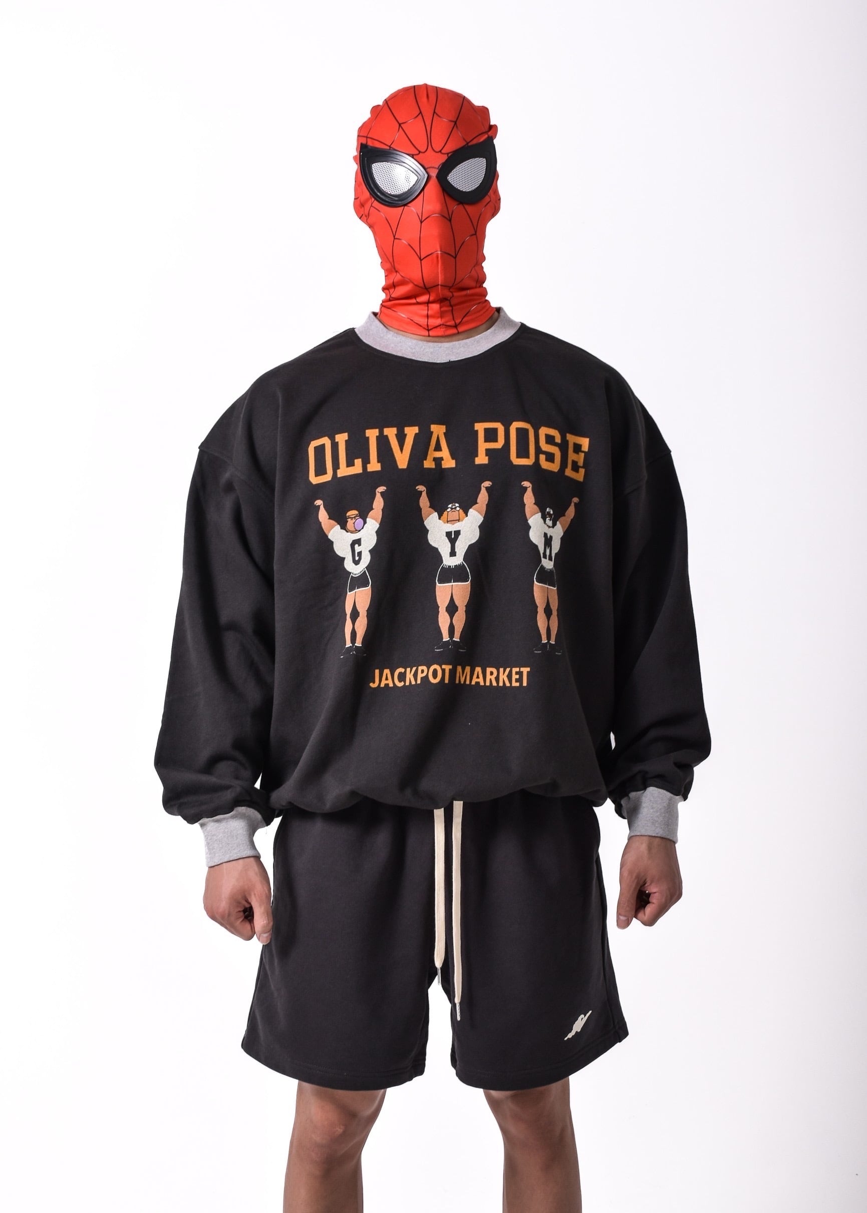 jackpot market トレーナー OLIVA POSE トレーナー ブラック× グレー | JACKPOT MARKET