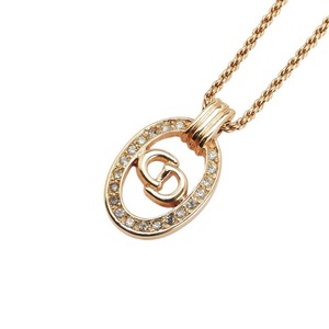 ディオール CDロゴ ラインストーン ネックレス ゴールド メッキ レディース Dior 【中古】