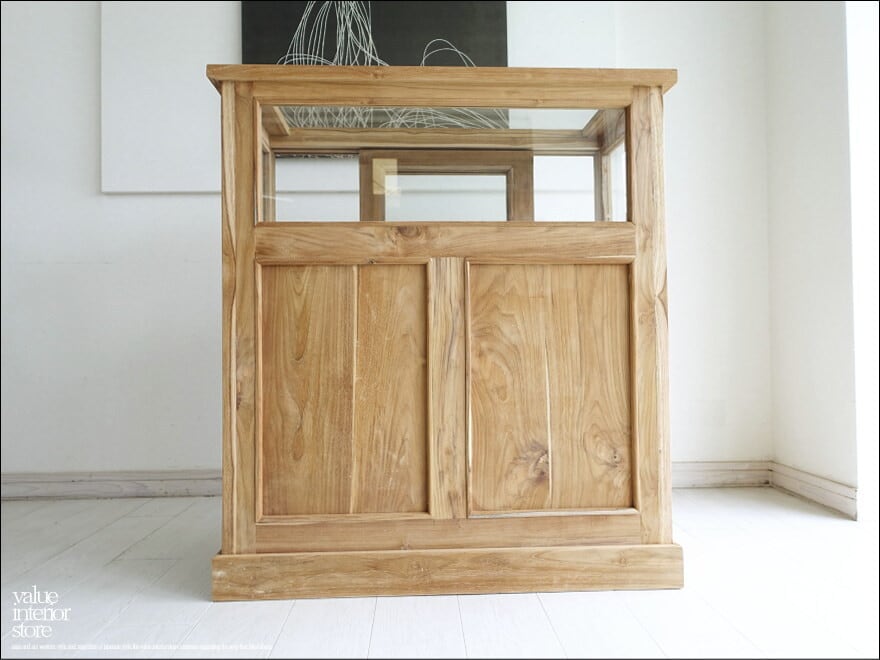 S 様 サイズオーダーカウンター 」チーク総無垢 ショーケース