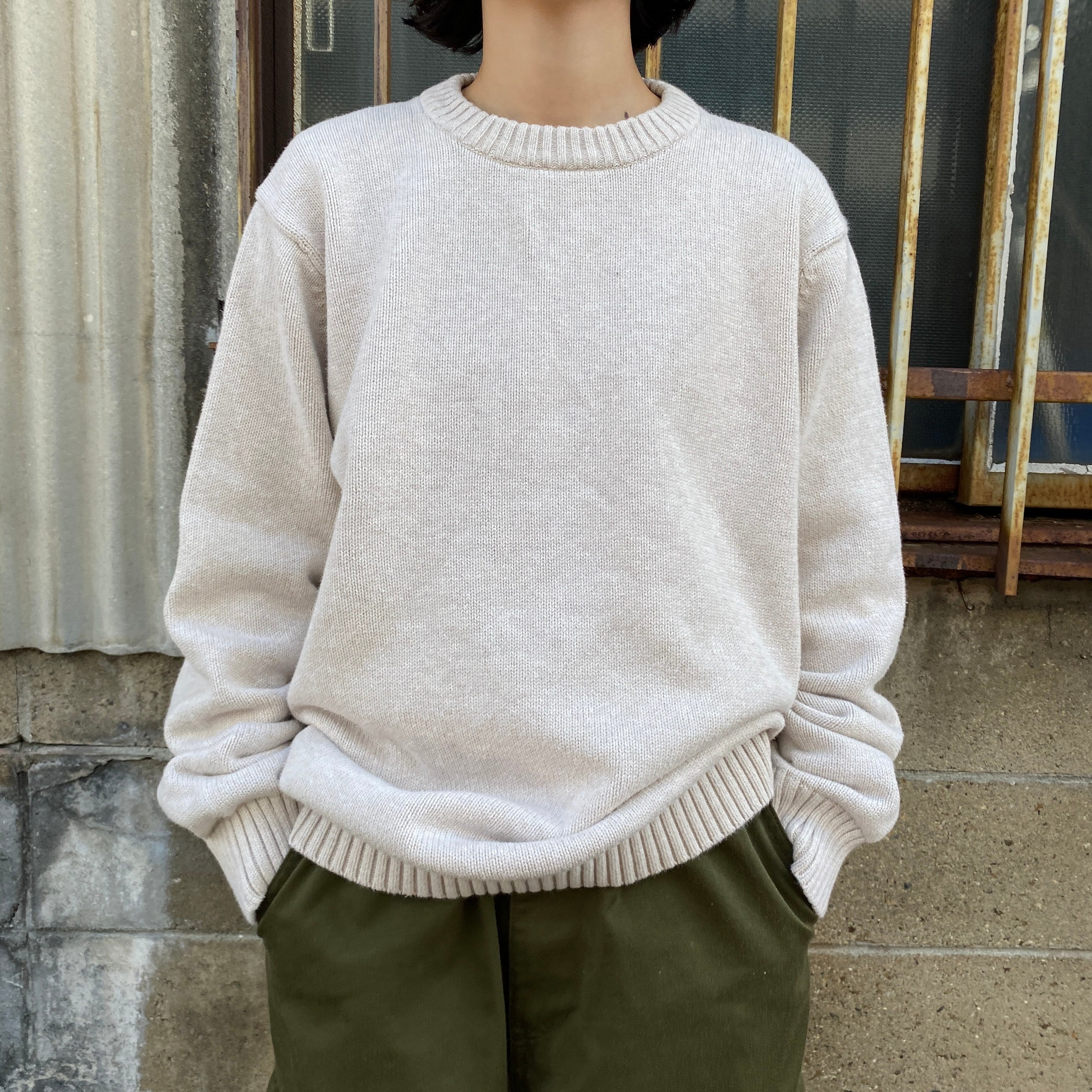 L.L.Bean エルエルビーン コットン ニットセーター メンズM TALL 古着 