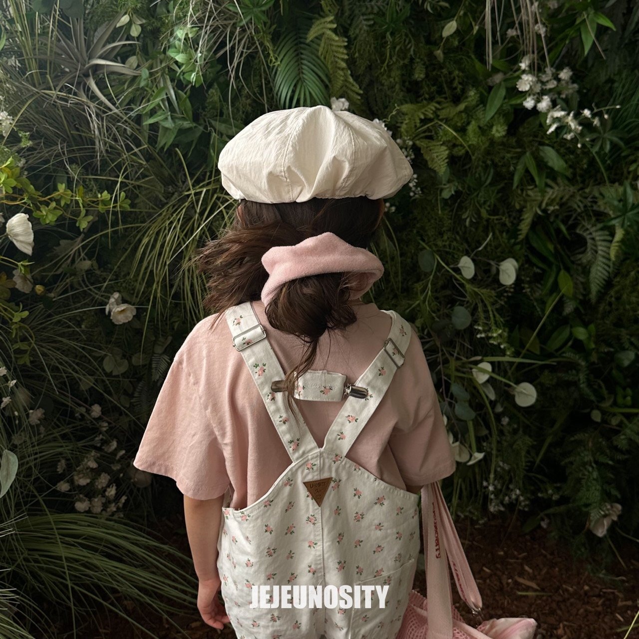 【jejeunosity】コットンベリーショートオーバーオール サロペット ピンクフラワー 90〜120cm 240520 - 4