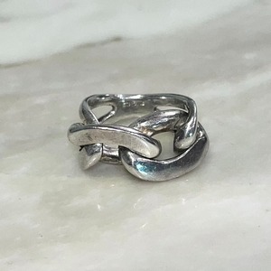 vintage chunky silver chain ring