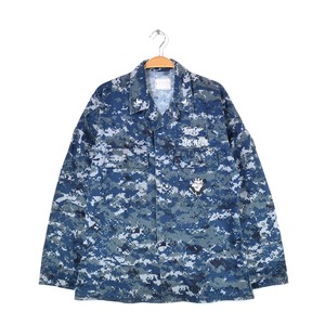 U.S.NAVY 米軍 NWU タイプ1 ジャケット ブルーデジタルカモ ワッペン 迷彩 サイズM相当 古着 @DC0046