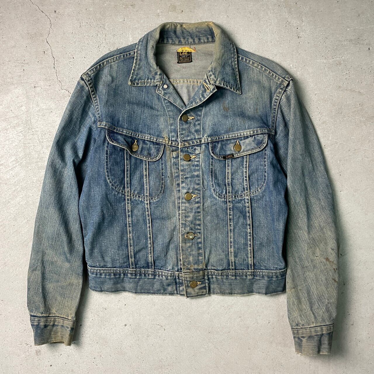 70年代 USA製 Lee リー 101-J 刺繍 カスタム デニムジャケット メンズM  