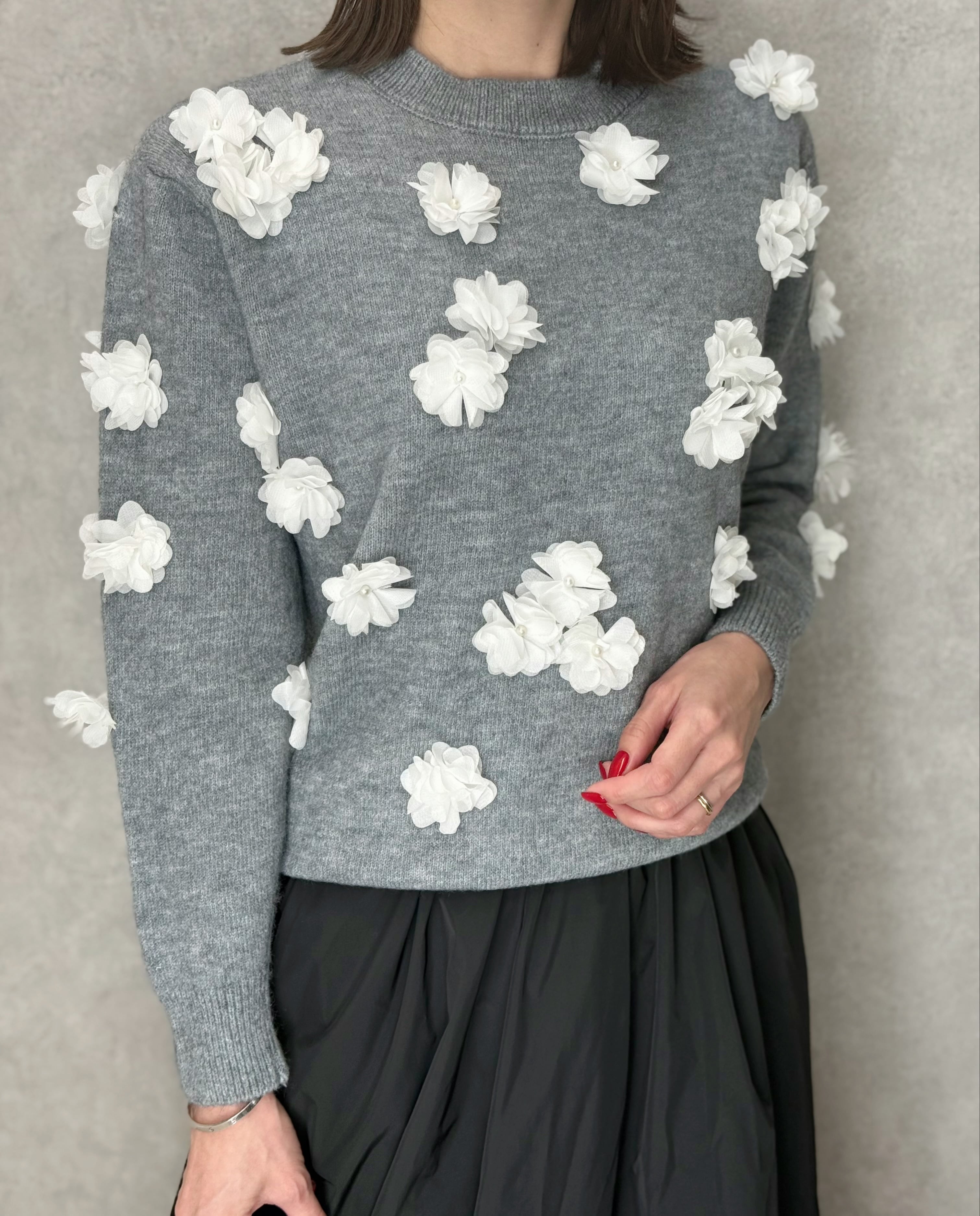◆即納◆フラワーニットプルオーバー(ご注文から1-4営業日でお届け)
