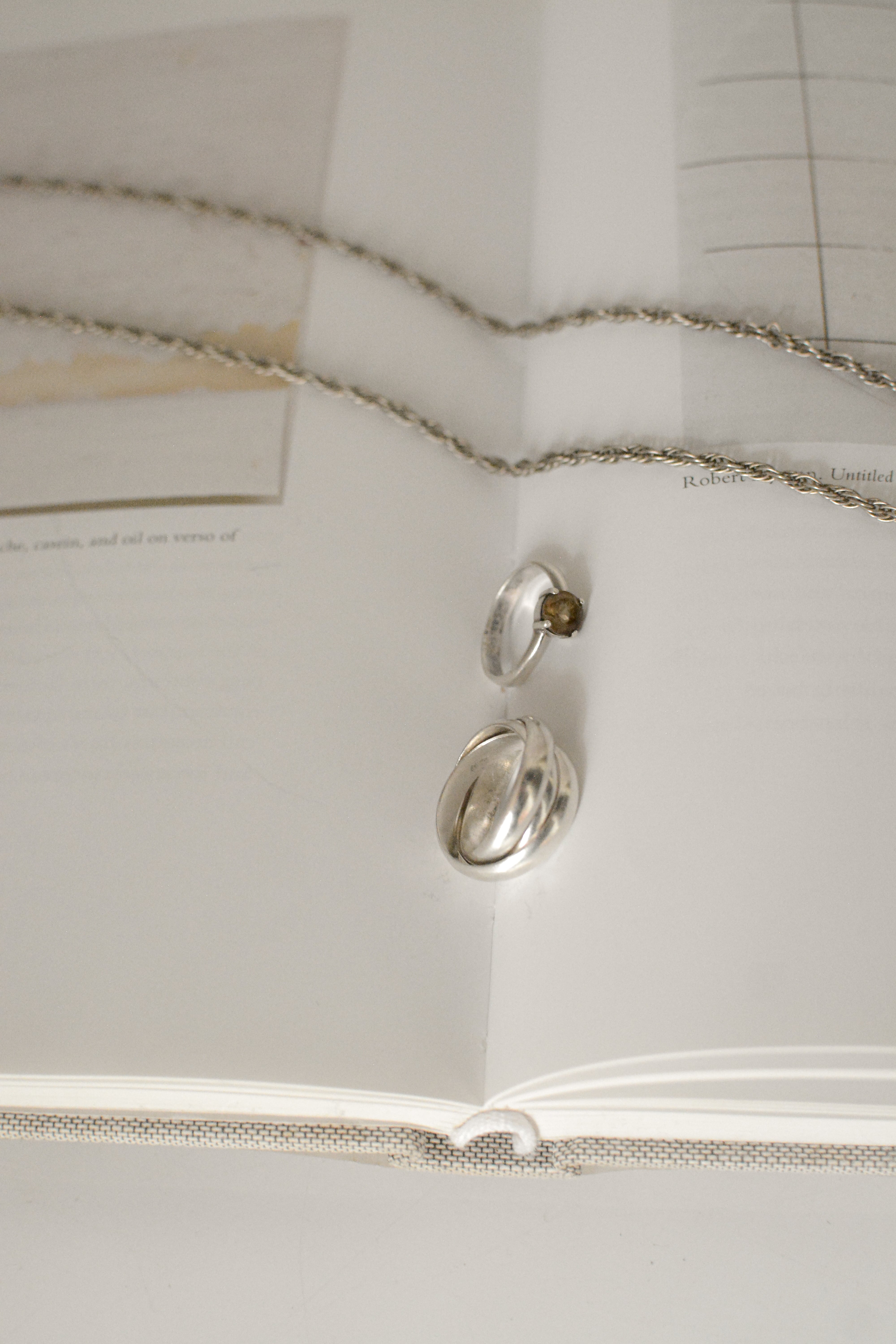 vintage silver ring Twilight Amber