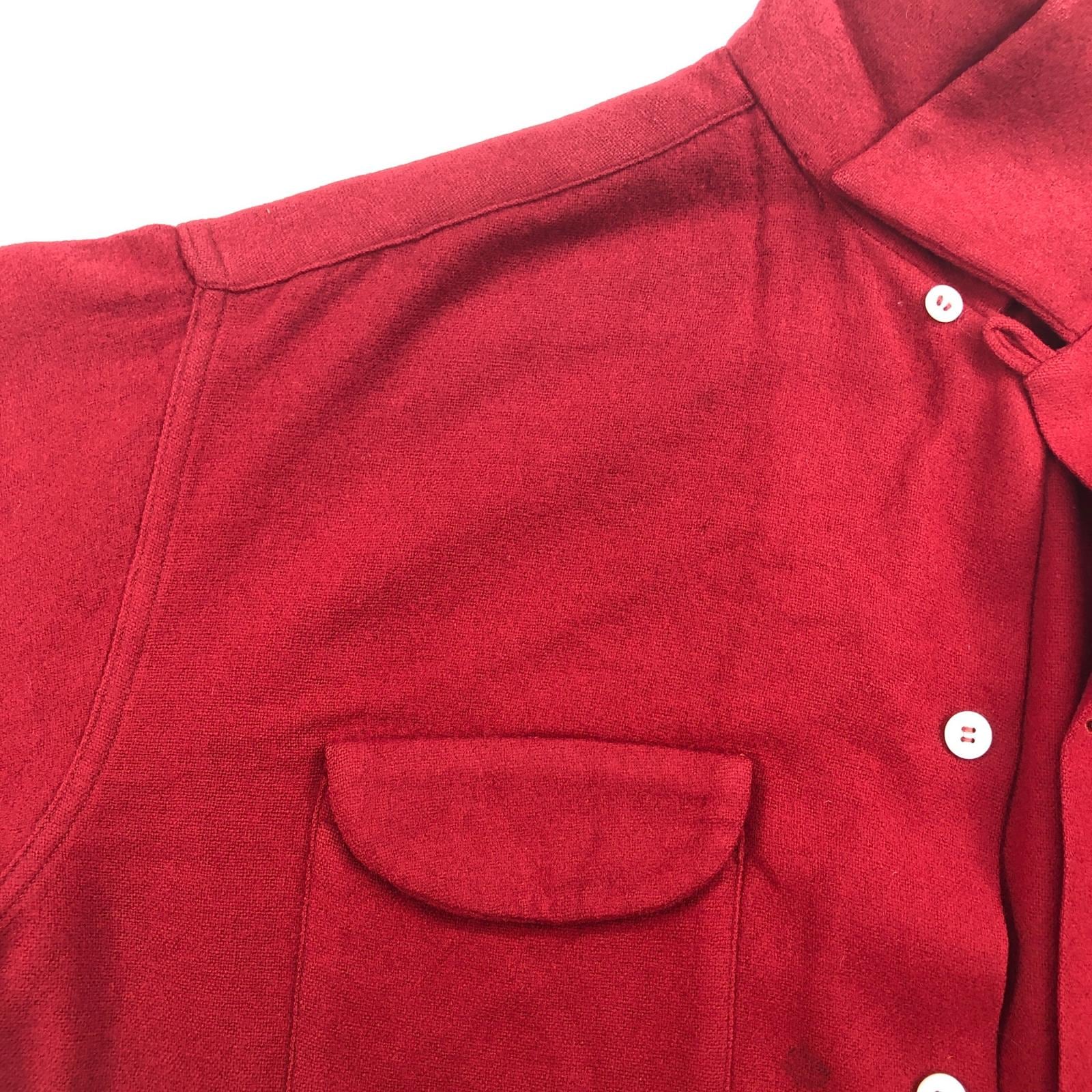 Van Heusen 50年代 オープンカラー ウールシャツ レッド サイズ：XL