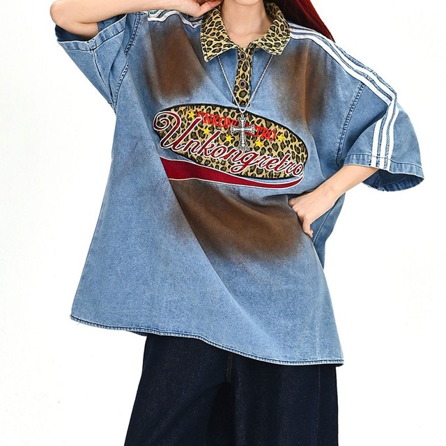 レオパードカラーグラフィックビッグポロ 1col   R01698