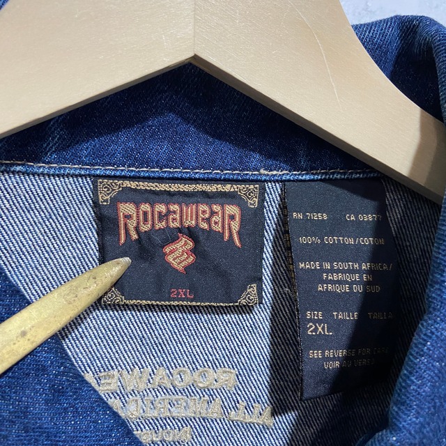 『送料無料』Roca wear ロカウェア　ビッグサイズ　デニムジャケット　XXLビッグロゴ