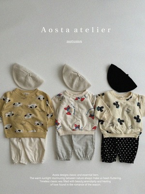 【Aosta】オータムジョガーパンツ 70~110cm  アイボリー 240821