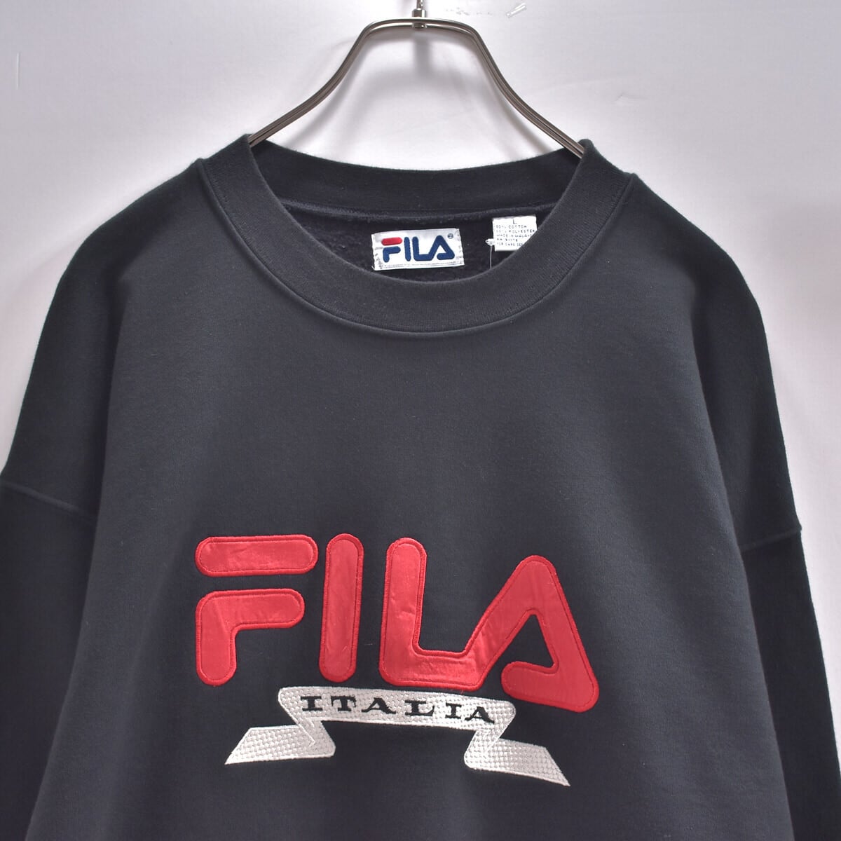 90s FILA ITALIA オールドフィラ ロゴ刺繍デザイン スウェットシャツ