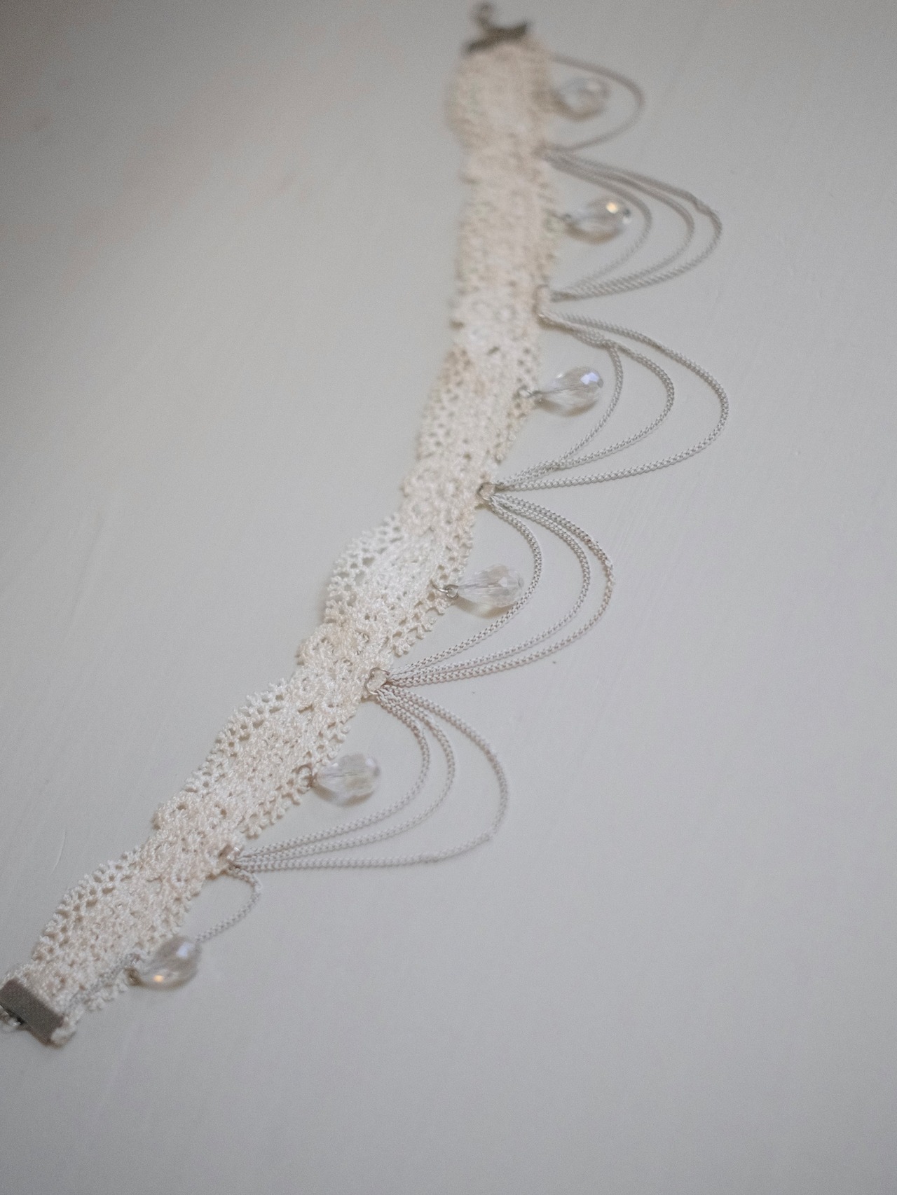 Lace Chain Choker / WHITE - 3