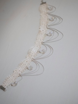 Lace Chain Choker / WHITE