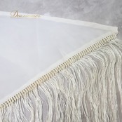 フラメンコ 衣装 シージョ ピキージョ 小物 ホワイト系 白 クリーム色 トライアングル フレコ ダンス 無地 シンプル 三角形 発表会 イベント コスチューム フラメンコ衣装 シンプルデザイン 発表会用 衣装小物 フリンジ付き フレコ付き おしゃれ 舞台衣装