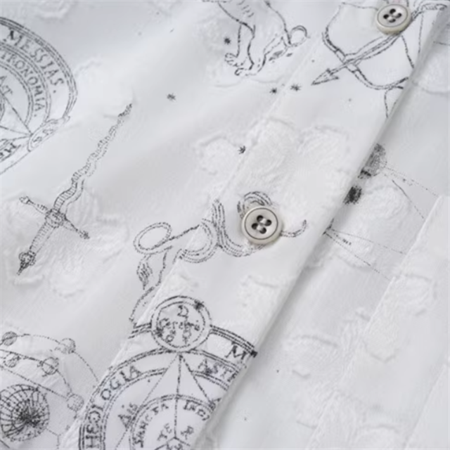 星座プリントルーズフィットシャツ 10553