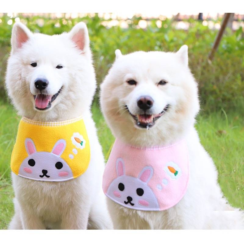 まとめ買いでお得 ウサギさんとクマさんのよだれかけ(首回り44~73cm)受注生産