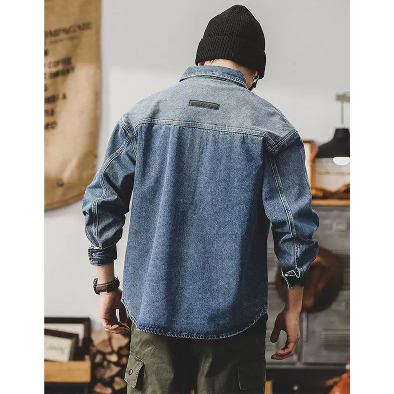 Work pocket denim shirt 0282 - 3