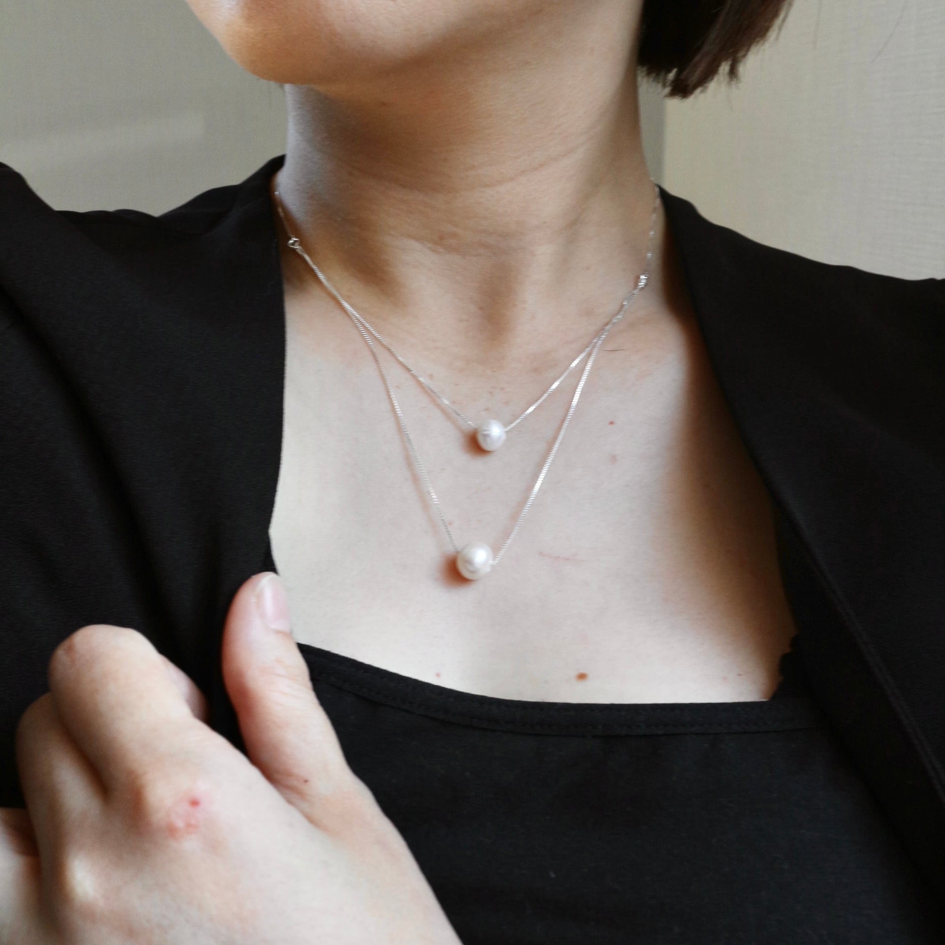 s925 淡水パールシルバーネックレス | vivid market
