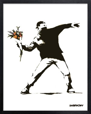 Banksy インテリアアート Molotov 幅43×高さ53×厚さ3.2cm フレーム付き