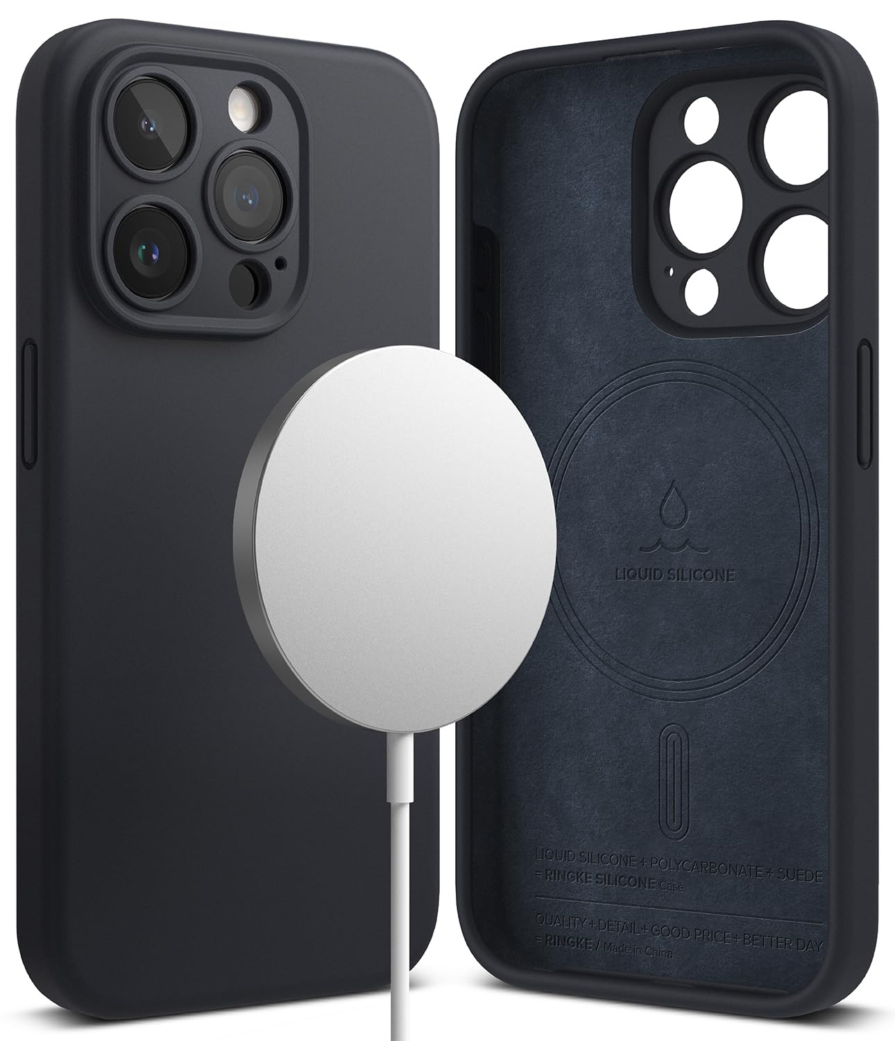 【Ringke】iPhone 15 Pro 対応 ケース シリコン(マグネットディープブルー)