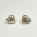 Vintage 925 Silver Heart Pirced Earrings