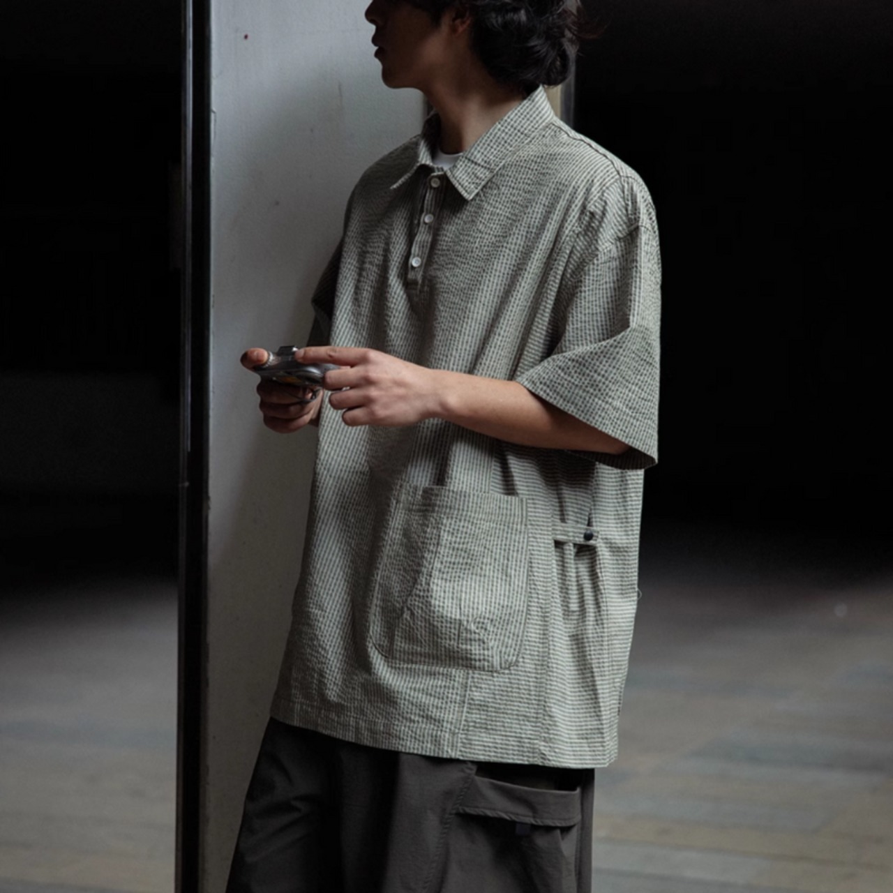 プルオーバールーズ半袖シャツ　0718