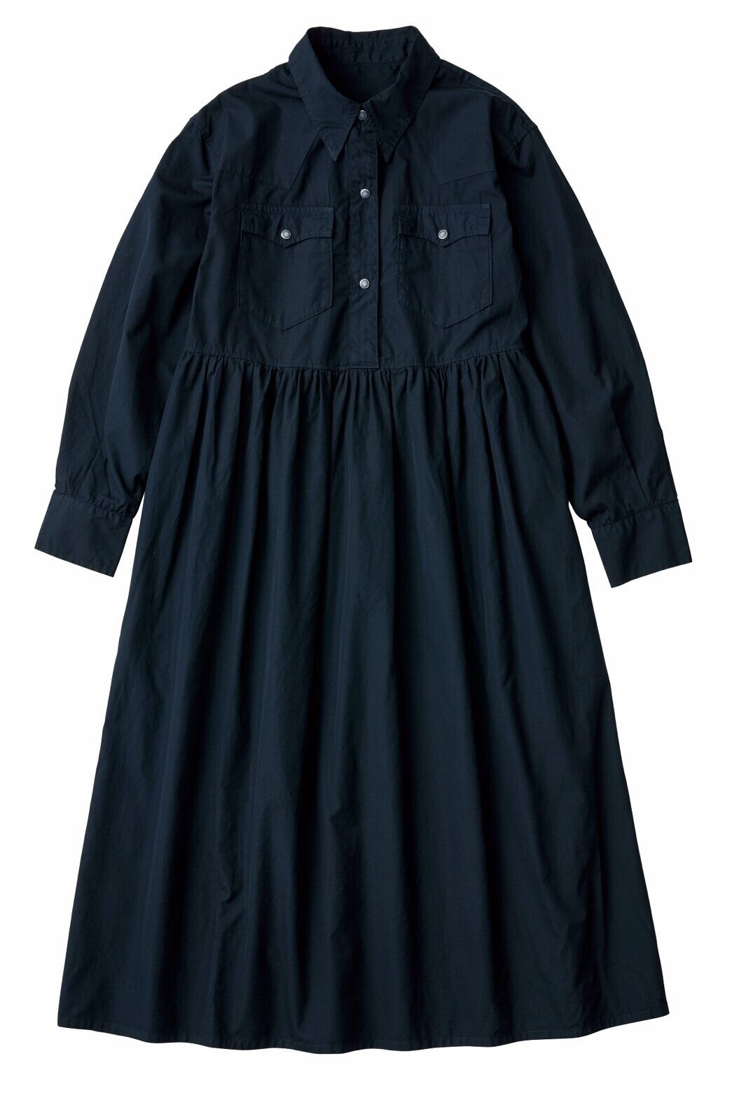 WIDE WESTERN SHIRT DRESS (NILE GIZA COTTON) | 【OFFICIAL WIDE WESTERN SHIRT DRESS (NILE GIZA COTTON) | 【OFFICIAL
