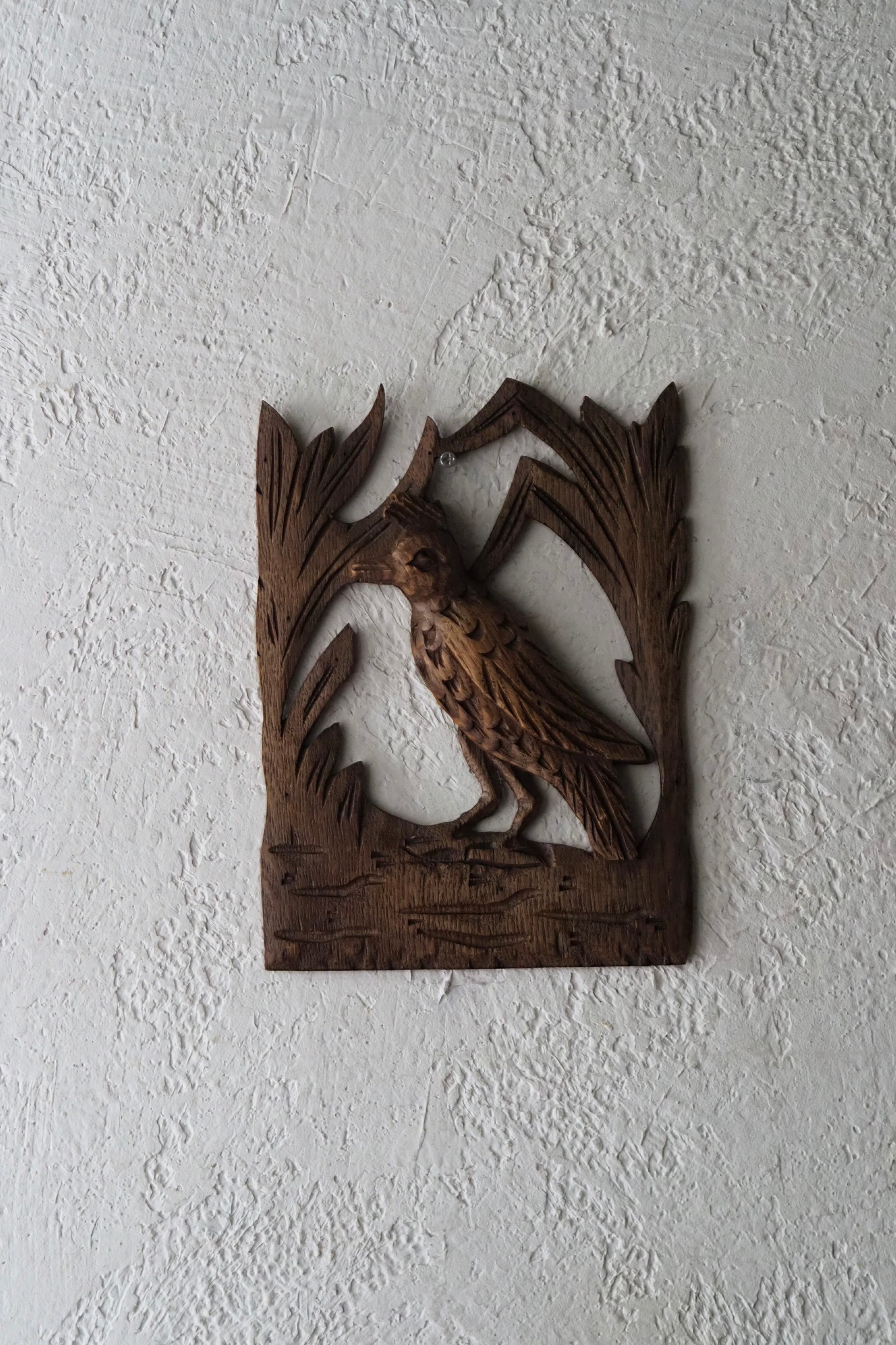 鳥の壁掛けオブジェ-antique bird wood caving objet | アンティーク