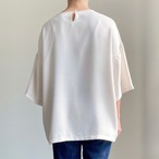 ダブルフェイスサテンカジュアルオーバーブラウス（半袖）