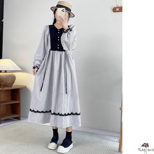 グリッドチェック ワンピース M 10596