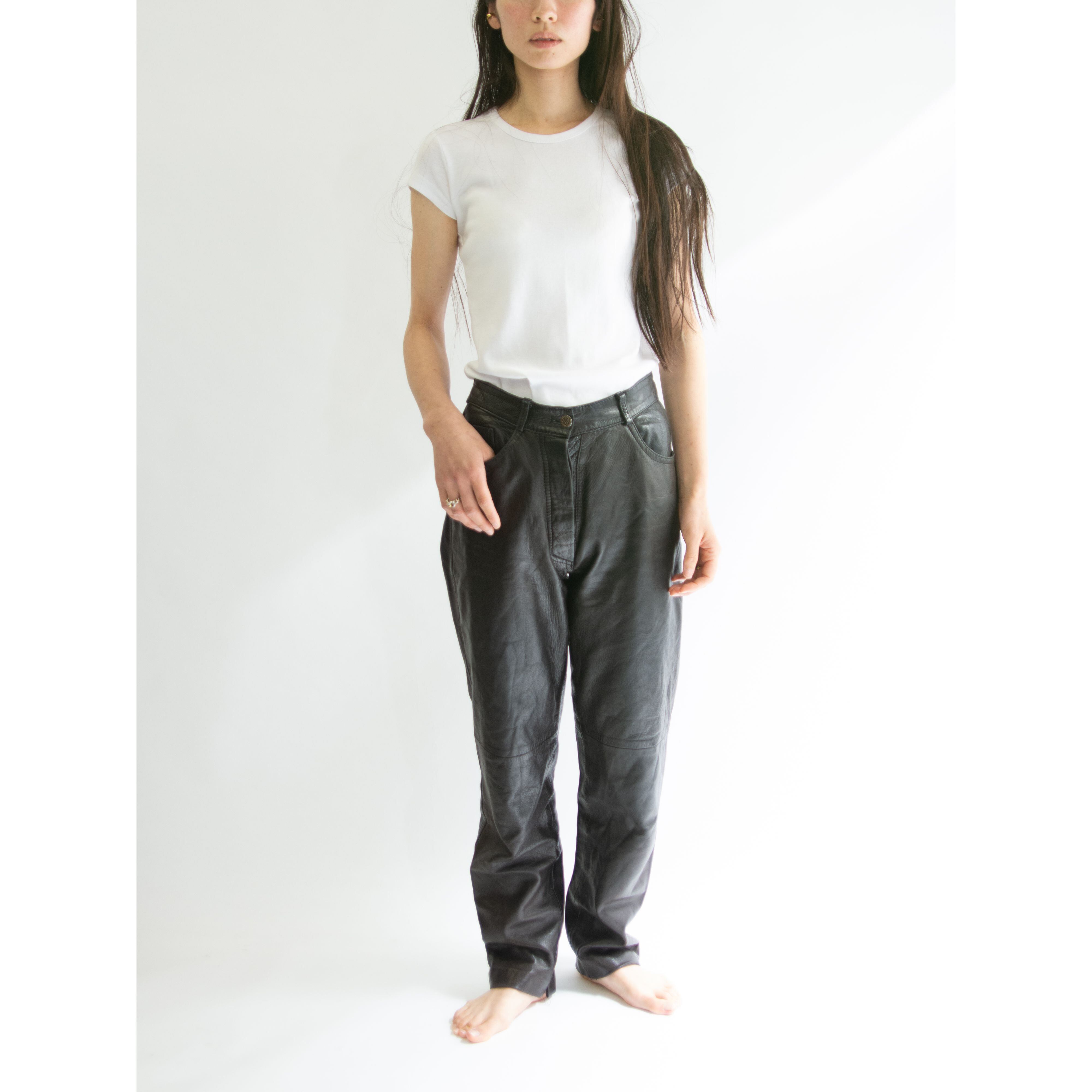 【ryo takashima】LEATHER  TAPERED PANTS