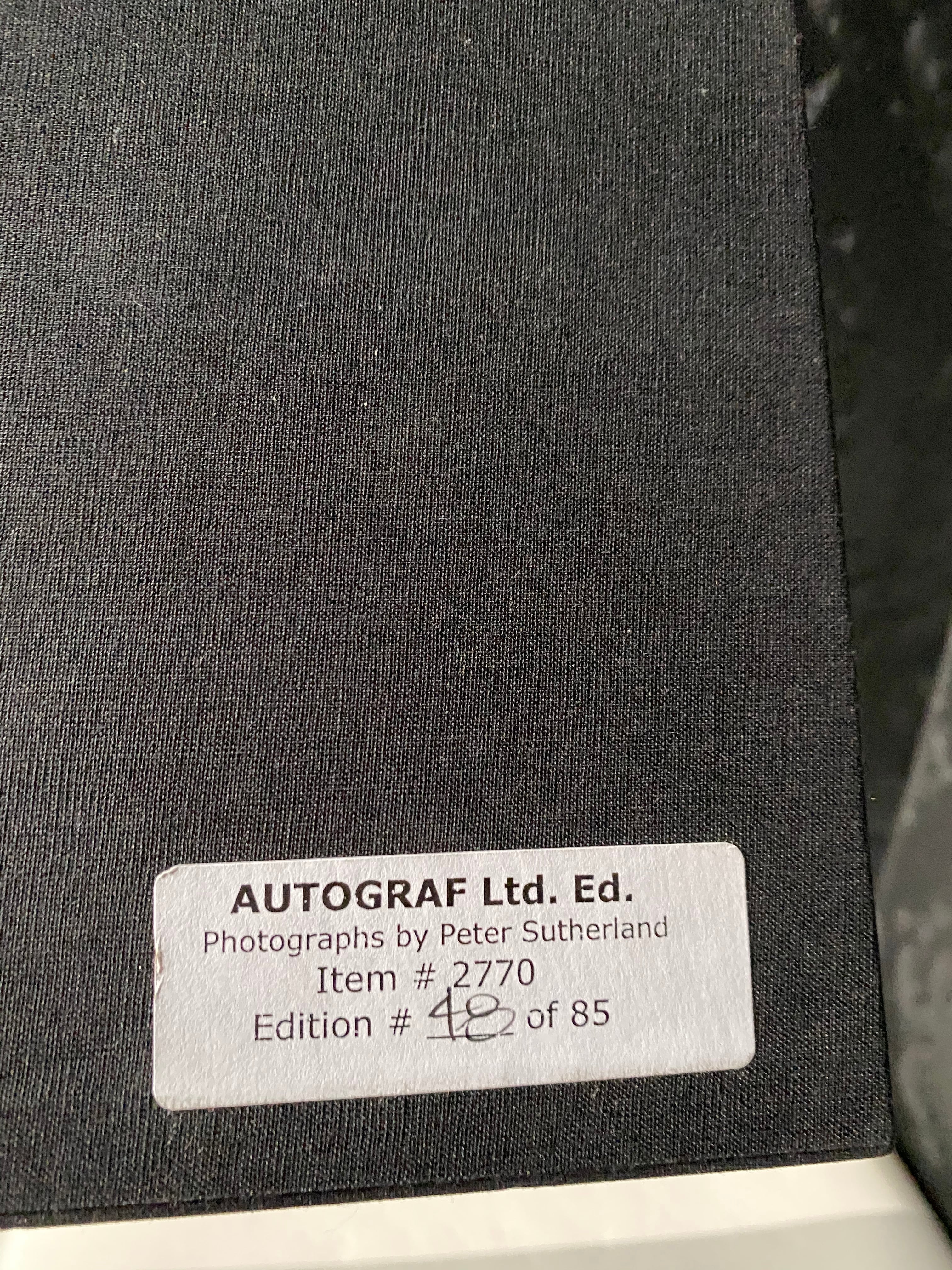 Edition #48/of 85 AUTOGRAF by PETER SUTHERLAND | zbooks powered by BASE