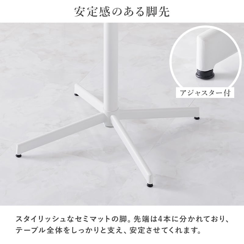 【組立式】テーブル&チェア3点セット 大理石調天板 円形カフェテーブル ベロア調生地チェア(B Type)2脚 5色展開 幅65cm
