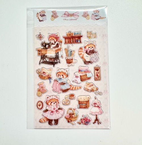 新作☆RG69｜Rose Grocery【小熊猫裁缝铺】3Dステッカー