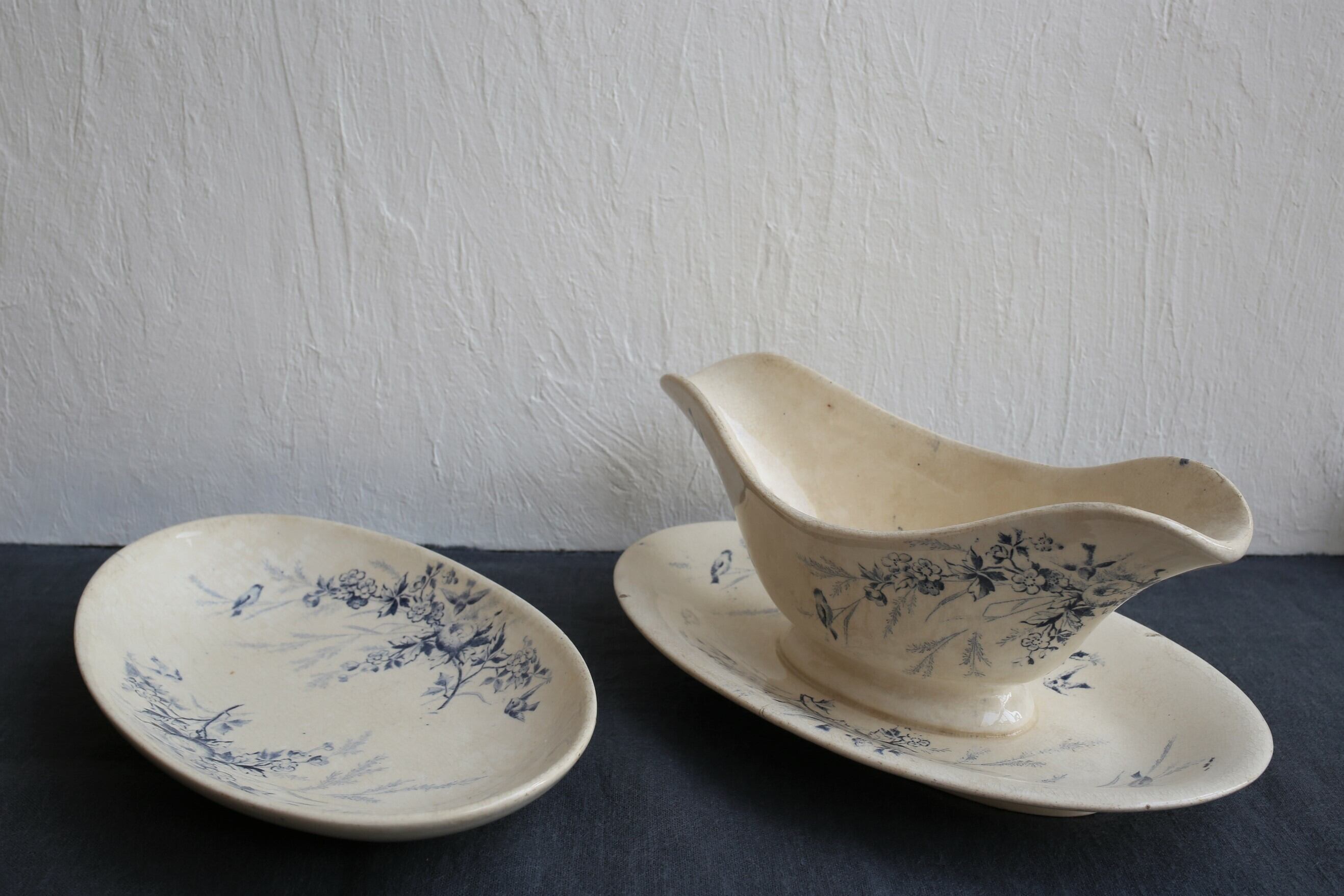 クレイユモントロー　linotte　オーバル　フランスアンティーク クレイユモントローlinotteオーバルフランスアンティーク