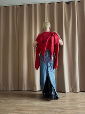 garter belt design red remake long t shirt-4357-9