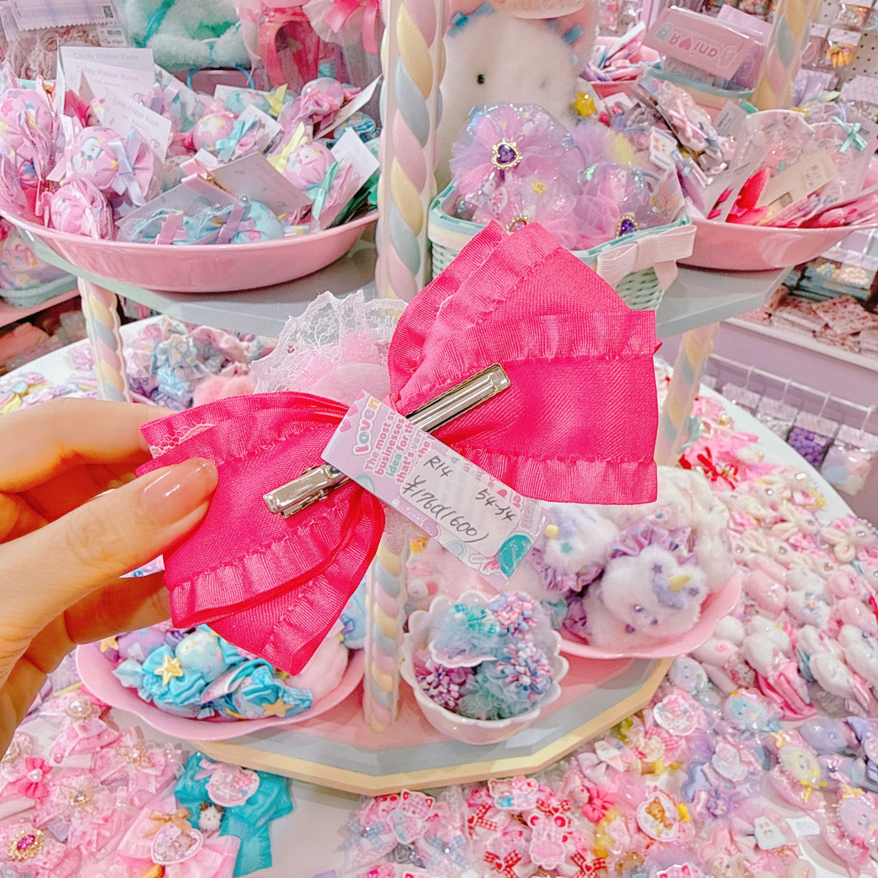 【R14】54-34くるみチュールリボンヘアクリップ