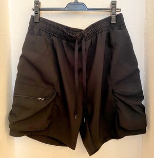 Tech Sucker Stripe Storage Cargo Pocket Easy Shorts　Black