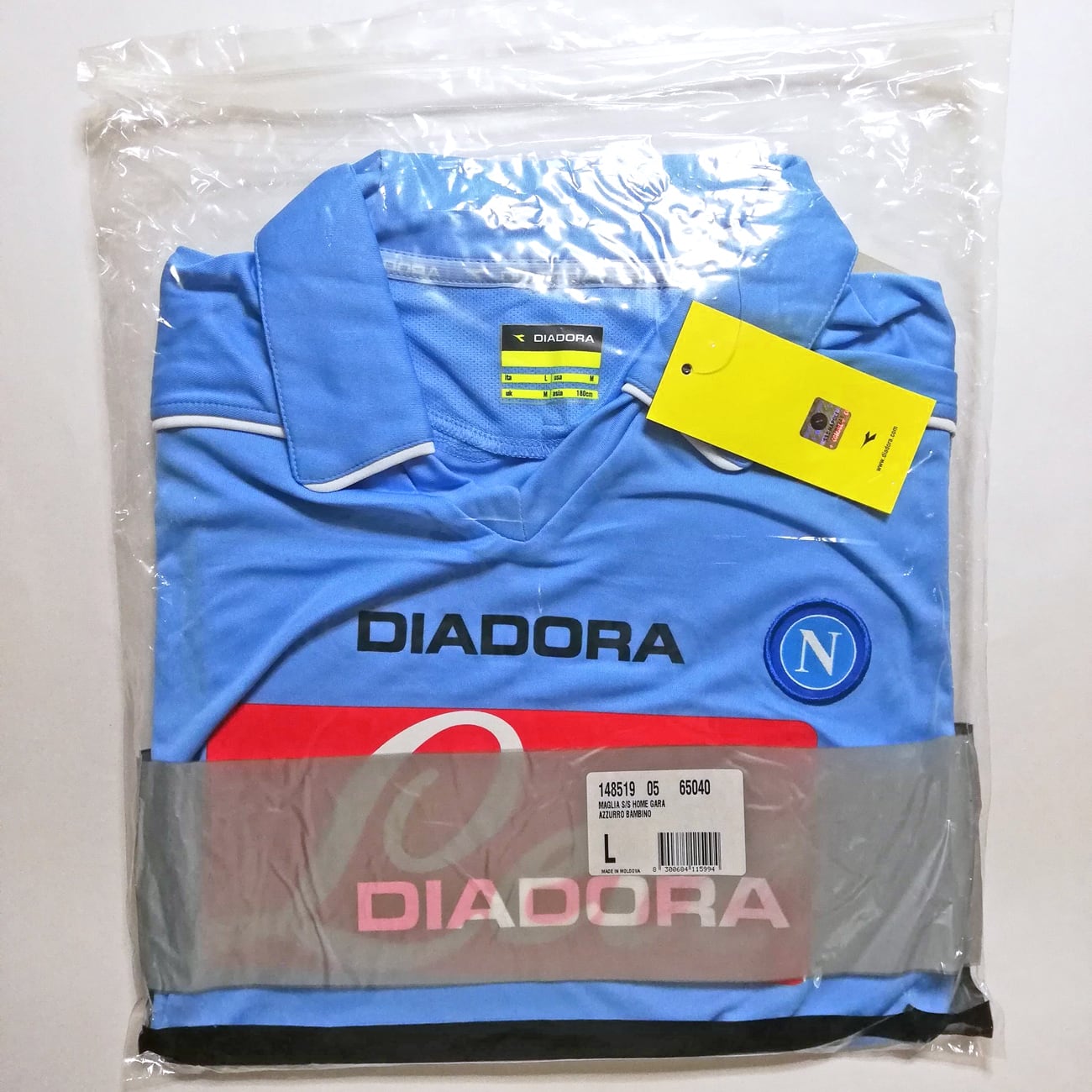 ナポリ 2008-09 Diadora 選手用 ホーム半袖 ユニフォーム（インポートL
