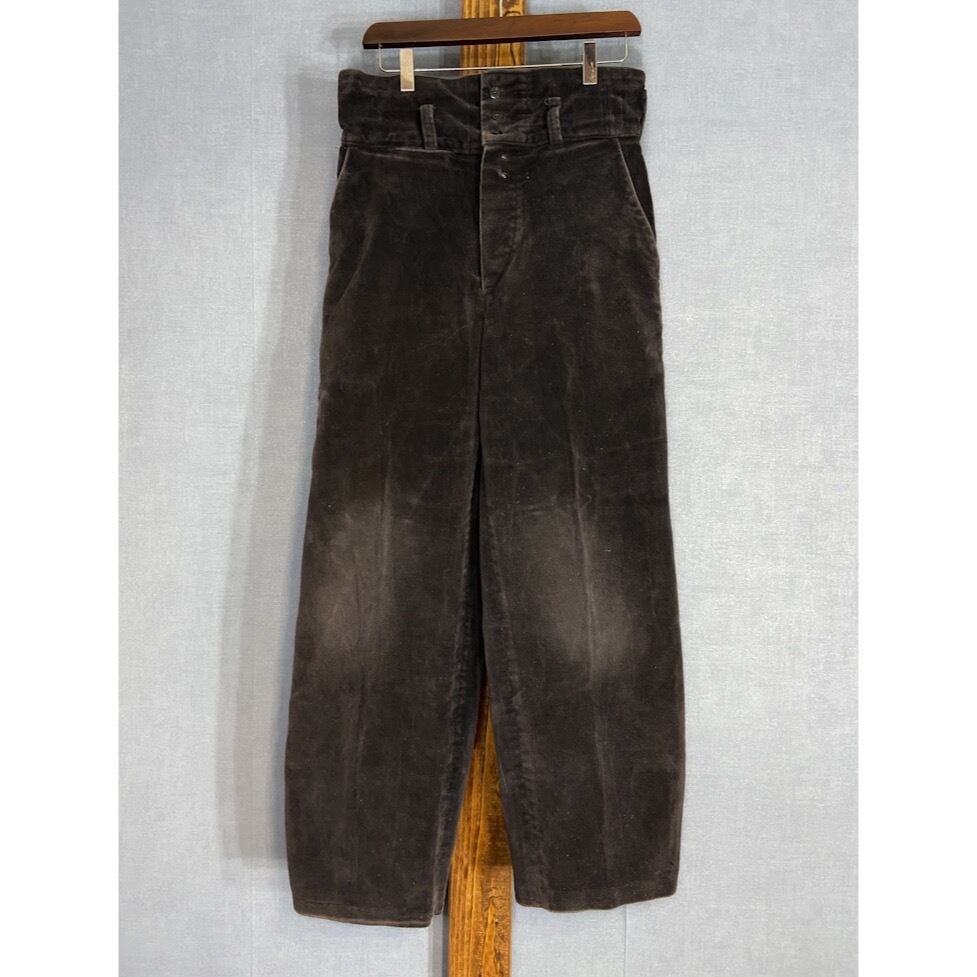【1950s】"Le Laboureur" Largeot Velor Work Trousers with Cinch Back