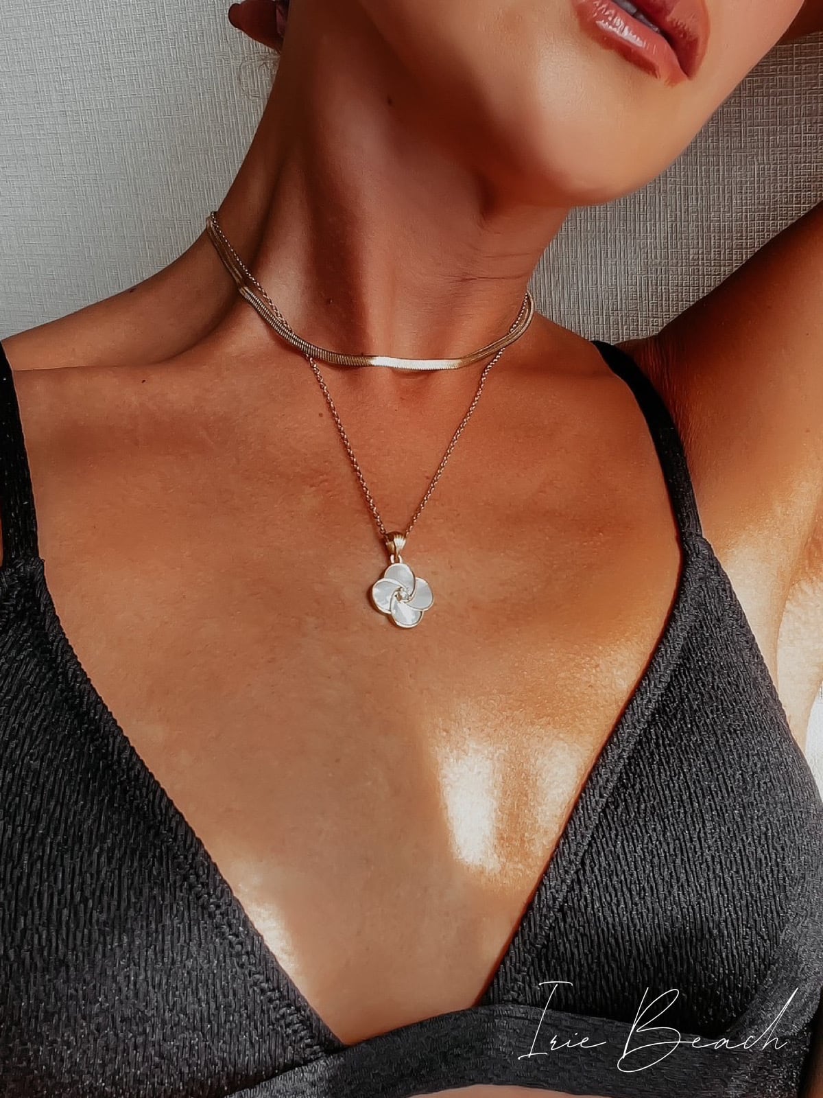 shell flower cz necklace | IRIEBEACH