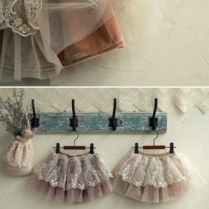 春ベルベットメッシュスカート2色