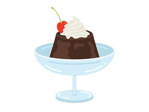 皿に盛り付けられた、コーヒーゼリーのイラスト | イラストセンター